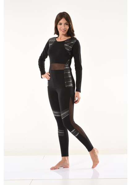 Beruflic Tül Detaylı Modelli Tayt Takımı 1132 modelleri