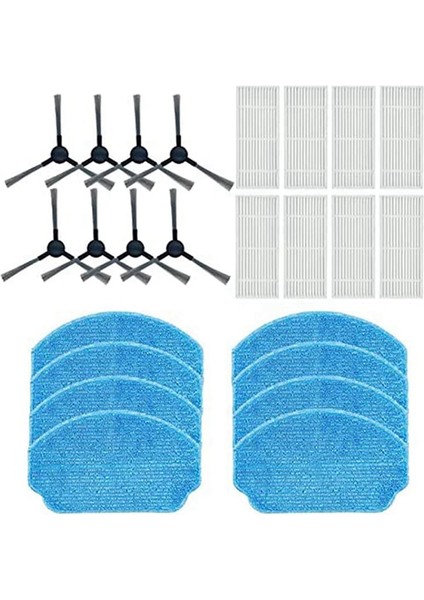 Yedek Filtre Yan Fırça Paspas Pedleri Seti BR150/BR151 Robot Süpürge Aksesuarlarıyla Uyumlu (Yurt Dışından)