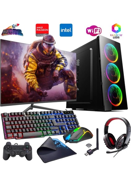 Intel I5 3n 8gb 480GB SSD 4gb RX550 24" Monitörlü Oyun Bilgisayarı (Gaming Set)