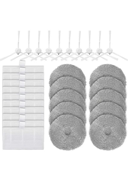 W2 Yedek Yedek Yan Fırça Filtreleri Paspas Bezi Aksesuarları Için 30 Adet Elektrikli Süpürge Parçaları (Yurt Dışından)