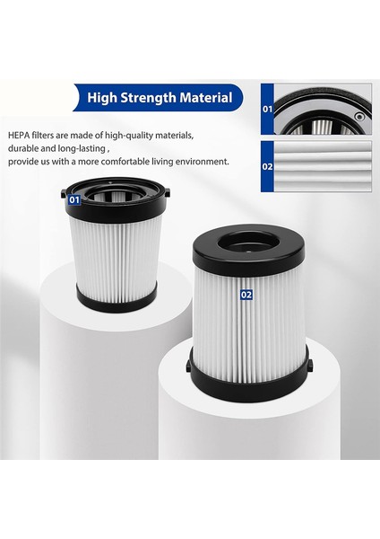 FSV101 Kablosuz Dikey Elektrikli Süpürge Serisine Uygun 6 Paket FSV001 Hepa Filtre (Yurt Dışından)