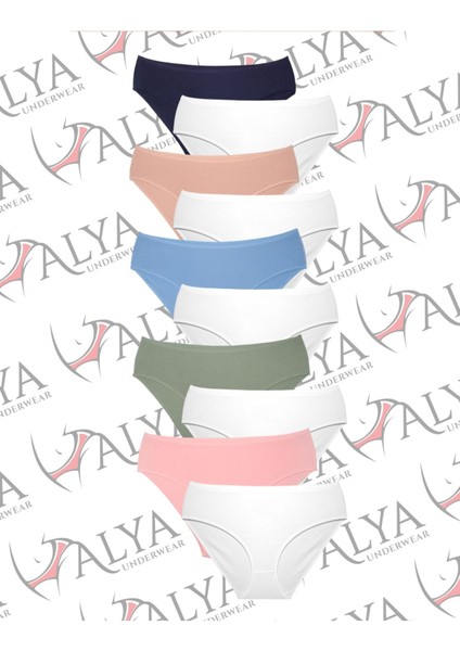 Kadın Pamuklu Külot Basic Slip Renkli 10'lu Paket Yüksek Bel Iç Çamaşırı ( MULTICOLOR-X19 ) fırsatları