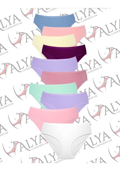 Kadın Külot Pamuklu Slip, Renkli, Büyük Beden Iç Çamaşırı 10'lu Paket ( MULTICOLOR-X33 ) fırsatları