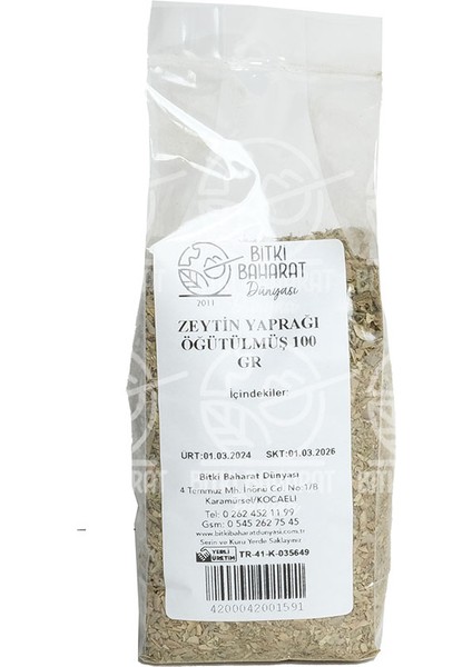 Zeytin Yaprağı Öğütülmüş 100 gr