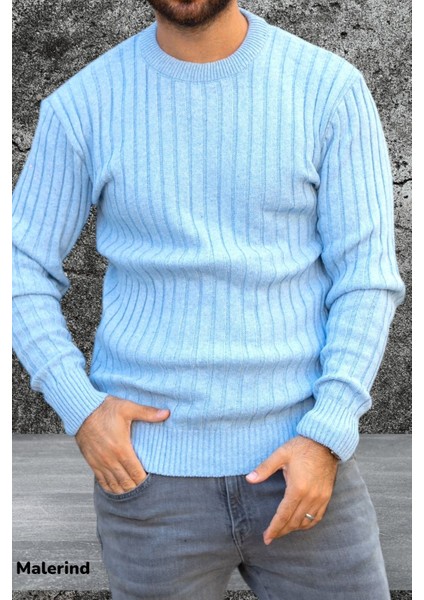 Erkek Triko Kazak Bisiklet Yaka Rahat Kalıp