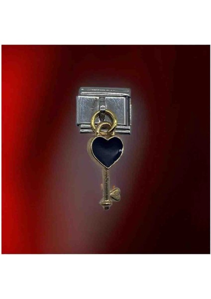 Italyan Kalp Anahtar Detaylı Charm