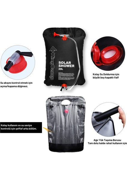 Kingcamp Solar Shower 20 L Kamp Duşu