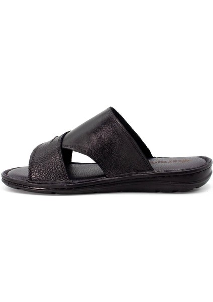 Hakiki Gerçek Deri Erkek Terlik Hafif Terlik Deri Siyah fırsatları