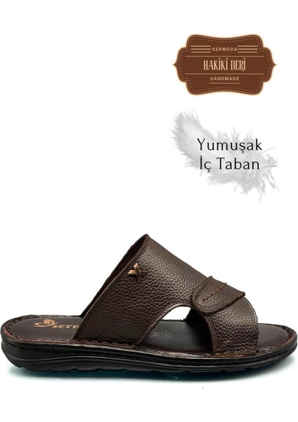 Gerçek Deri Erkek Terlik Hafif Terlik Deri Şırıngıl Kahve fırsatları