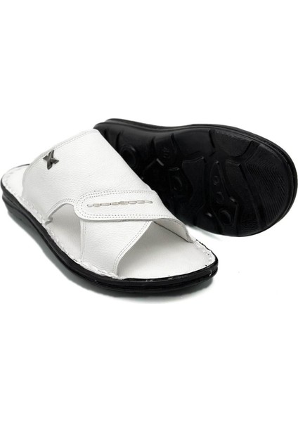 Gerçek Deri Erkek Terlik Hafif Terlik Deri Şırıngıl Beyaz fırsatları