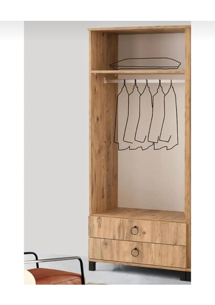 vess home 2 Kapaklı Çok Amaçlı Dolap 80x46x189