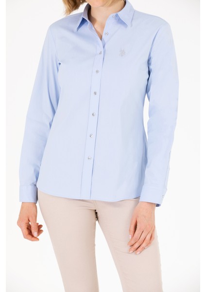 Kadın Açık Mavi Gömlek Basic 50262883-VR003