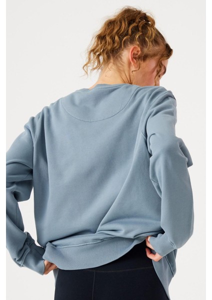 Lydney Kadın V Detaylı Sıfır Yaka Sweatshirt Stone