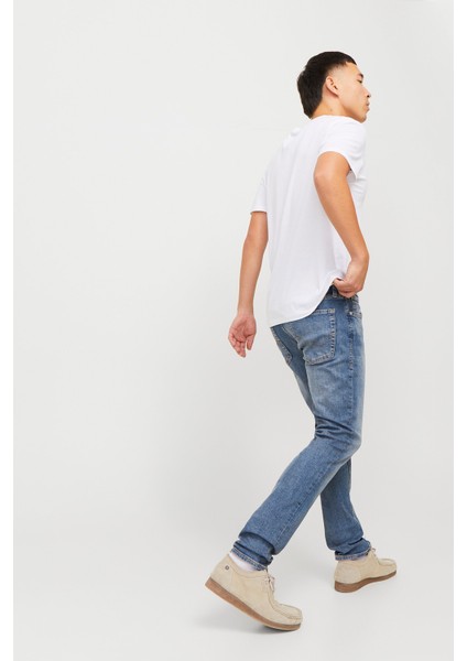 Erkek Jjıglenn Düşük Bel Slim Fit Jean Pantolon 12258826 Mavi