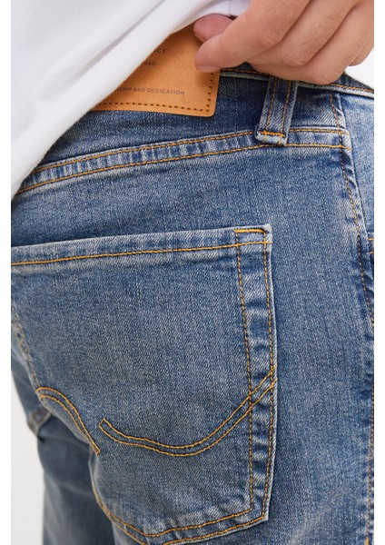 Erkek Jjıglenn Düşük Bel Slim Fit Jean Pantolon 12258826 Mavi fırsatları