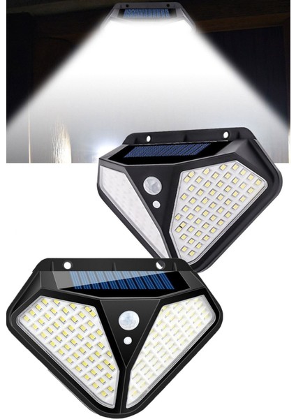 Güçlü Hareket Sensörlü Güneş Enerjili LED Aydınlatma Dış Mekan Bahçe 102 LED Li