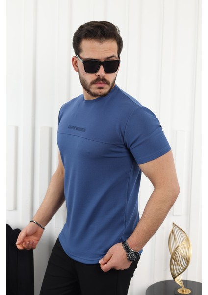 Şerit Detaylı Baskılı T-Shirt modelleri