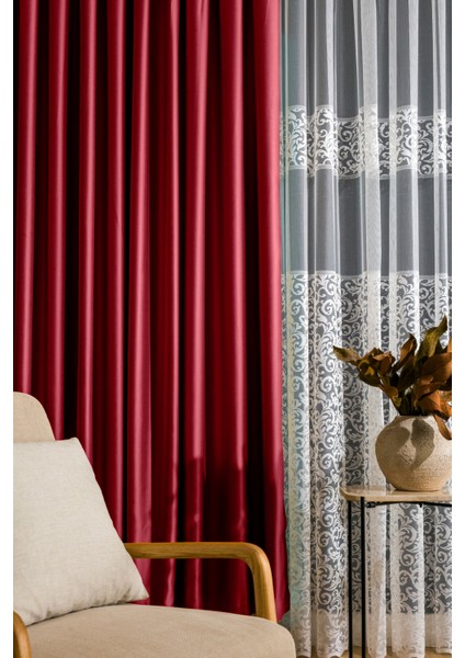 Sık Pileli Mint Blackout Karartma Kumaştan Fon Perde 1 x 3 V09 Tek Kanat