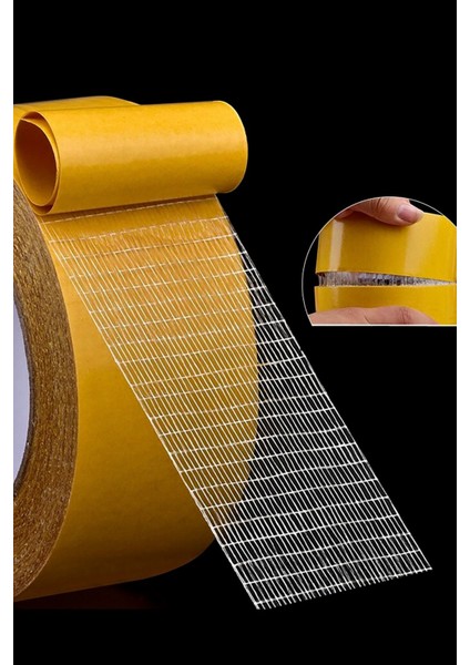 Geniş 10 Metre 5 cm Çift Taraflı Yapıştırıcı Bant Isıya Dayanıklı