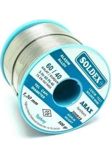 Soldex Arax Pastalı Lehim Teli 1.3mm 500GR