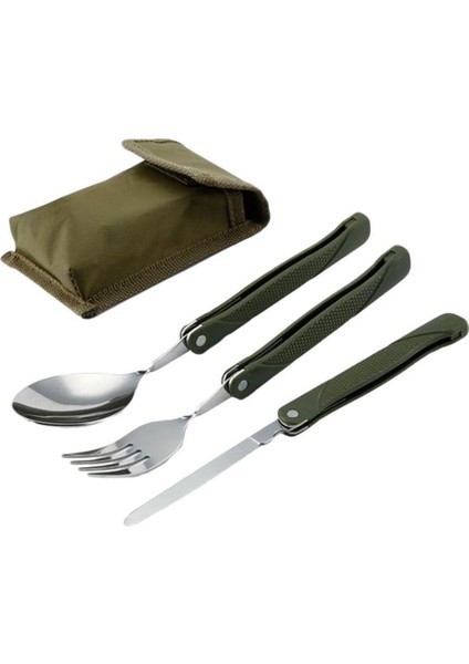 Katlanır Paslanmaz Çelik Kamp Piknik Çatal Bıçak Çatal Kaşık Seti