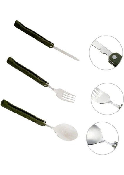 Katlanır Paslanmaz Çelik Kamp Piknik Çatal Bıçak Çatal Kaşık Seti modelleri