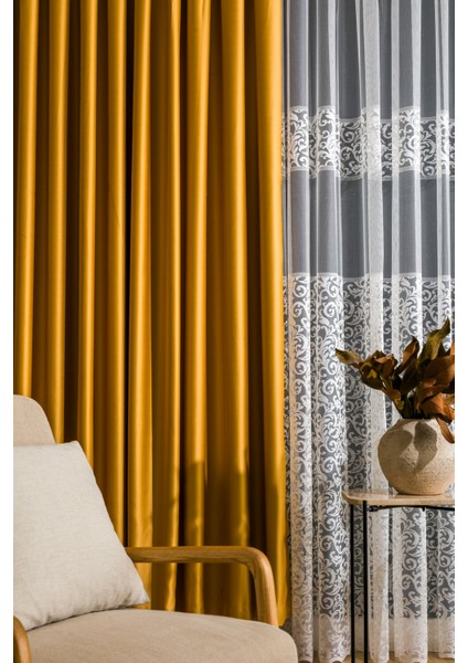 Sık Pileli Blackout Karartma Kumaştan Fon Perde 1x3 V18 Tek Kanat