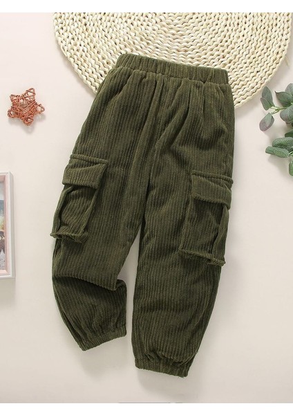 Unisex Yeşil Kadife Pantolon