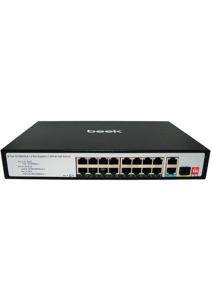 BN-FS-1163P2G1S 16 Port 10/100MBPS Poe+ 2 Port Lan 1 Port Sfp 200W Poe Switch
