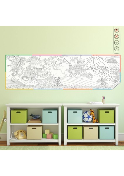 Statik Kağıt Doya Doya Boyama (Ejderha) 60 cm x 200 cm 11