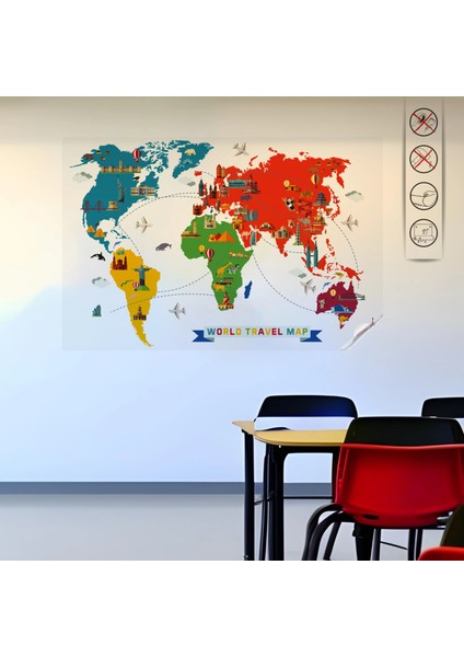 Statik Kağıt World Travel Map 60 cm x 100 cm 11