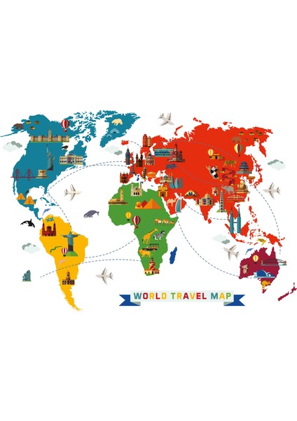 Statik Kağıt World Travel Map 60 cm x 100 cm 11