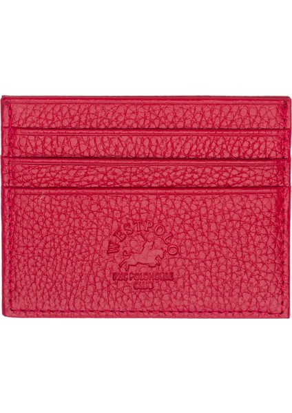 West Polo Deri Bol Kartlıklı Kırmızı Unisex Kartlık WPT041