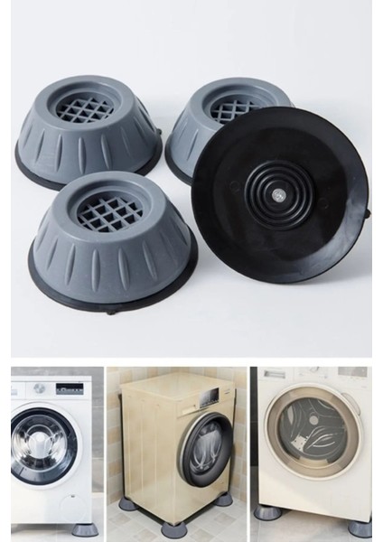 Çamaşır Makinesi Mobilya Beyaz Eşya Altı Titreşim Engelleyici 4 Lü Set Ayak fırsatları