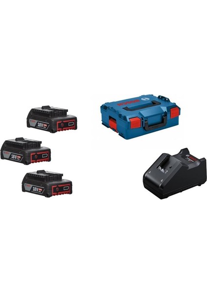 Gba 18V 3X2AH + Gal 18V-40 + L-Box