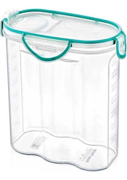 Kilitli Kapaklı Contalı Hava,su Sıvı Geçirmez 2,4 Litre Erzak Saklama Kabı