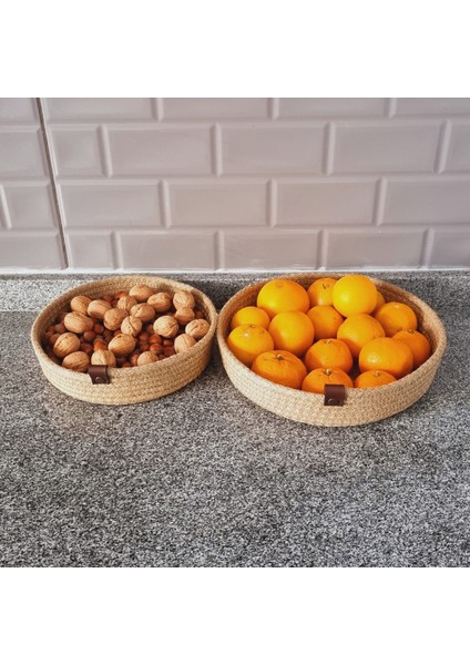 2li Jüt Hasır Sepet, Dekoratif Sepet, Mutfak Sepeti, Düzenleyici, Organizer, 2li Set fırsatları