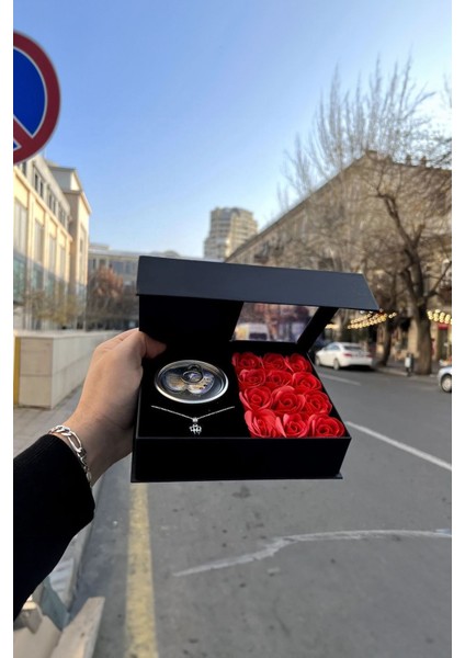 Romantik Gül Istiridye Içinde Gerçek İnci Kolye 12 Gül ve Istiridye Kolye Özel Gün Şirin Hediyelik fırsatları