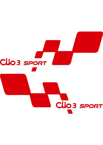 Clio 3 Sport Sticker - Clio Sticker - Renault Sticker - Kapı Altı Sticker - Oto Sticker - Araba Sticker