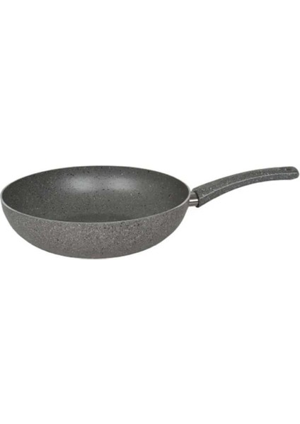 Granit Wok Tava 28 cm Cam Kapaklı