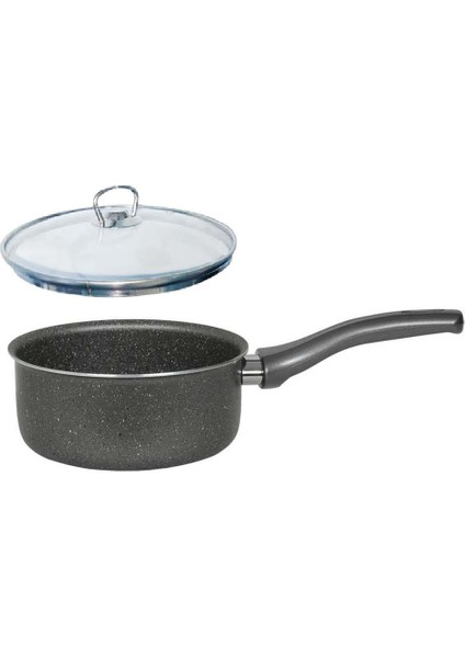 Granit Kaçerola 16 cm Sosluk Cam Kapaklı
