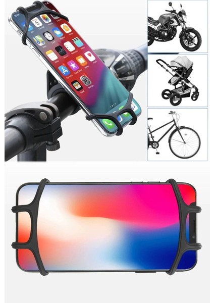 Orjinal Universal Bisiklet Telefon Tutucu Motorsiklet Direksiyon Silikon Gidon Tutucu Aparatı Esnek