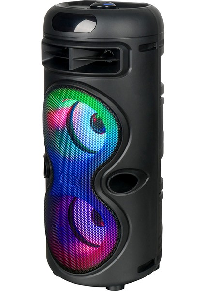 Zore GD-2402 Dijital LED Göstergeli Fm Radyolu Mikrofonlu Rgb Tws Çift 4 Inç Stereo Bass Kablosuz Ka