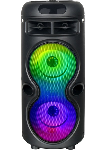 Zore GD-2402 Dijital LED Göstergeli Fm Radyolu Mikrofonlu Rgb Tws Çift 4 Inç Stereo Bass Kablosuz Ka