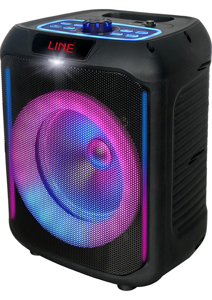 Zore GD-907 Dijital LED Göstergeli Fm Radyolu Mikrofonlu Rgb Tws 8 Inç Stereo Bass Kablosuz Karaoke