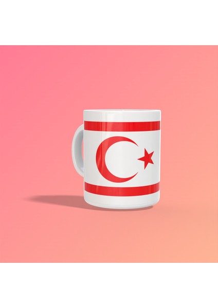 Cupcraft Kuzey Kıbrıs Bayrağı Baskılı Kupa Bardağı