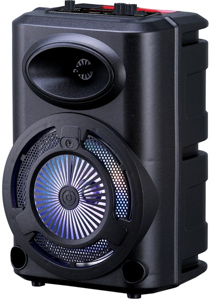 Zore GD-903 Dijital LED Göstergeli Fm Radyolu Mikrofonlu Rgb Tws 8 Inç Stereo Bass Kablosuz Karaoke