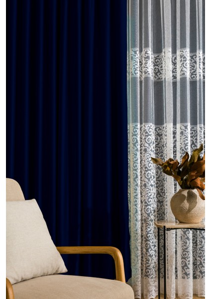 Sık Pileli Blackout Karartma Kumaştan Fon Perde 1x3 V22 Tek Kanat