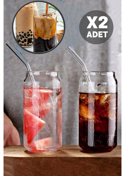 2li Pipetli Kola Kutusu Şeklinde Bardak Süt Çay Kahve Su Sunum Bardağı Borosilikat Bardak Seti