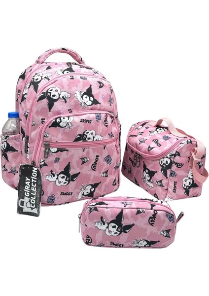 Karakter Desenli Kız Ilk Okul Çantası Kız Ilkokul Çantası Pudra